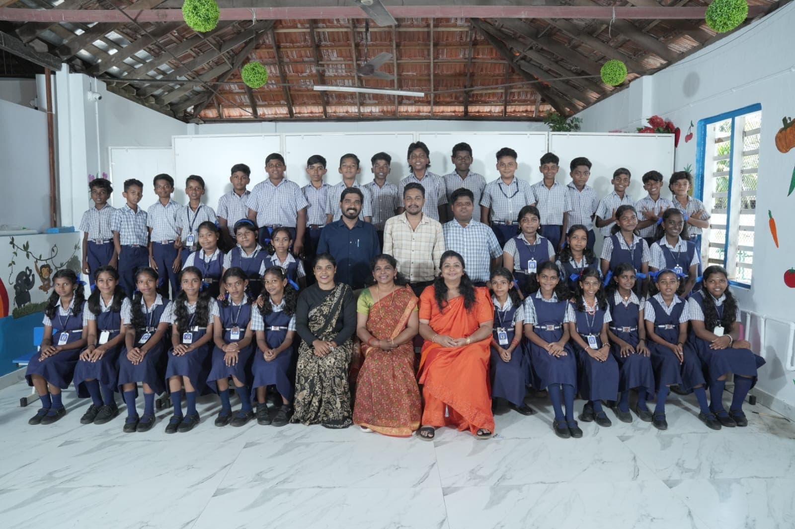 Students and teachers together at Union UP School